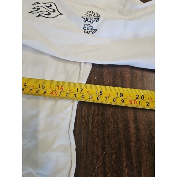 Vans Long Sleeve Notebook Crop Flowered White T-Shirt XL - Picture 6 of 8